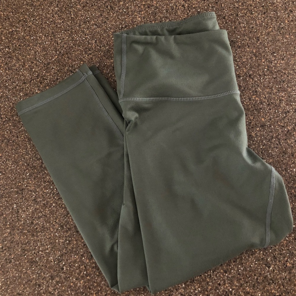 Soft mineral green crop leggings